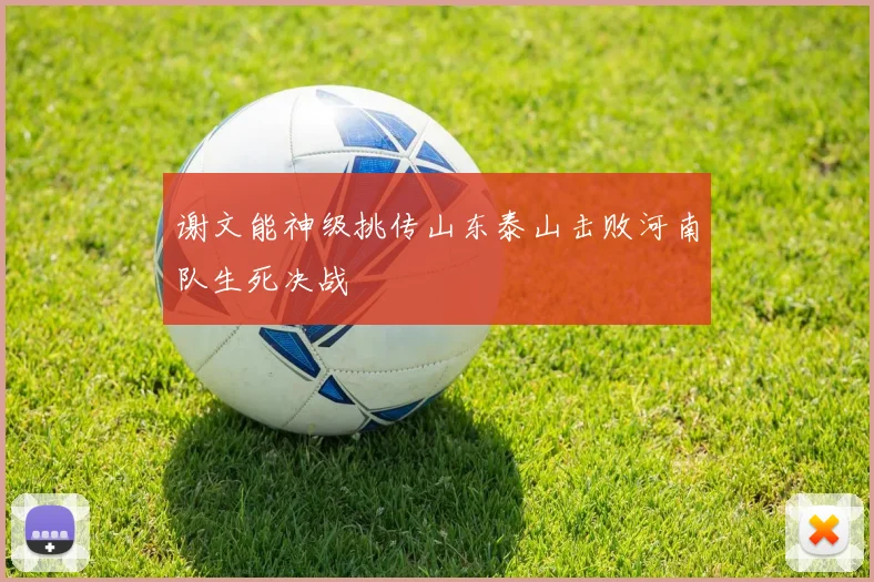 谢文能神级挑传山东泰山击败河南队生死决战